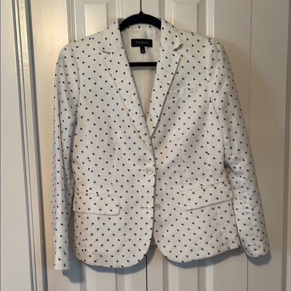 Talbots White and Blue Blazer Classic Tailored Fit